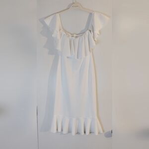 Elegant White Ruffle Dress